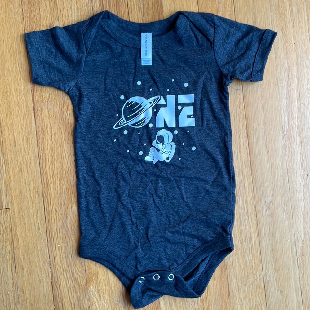 NWOT first birthday onsie